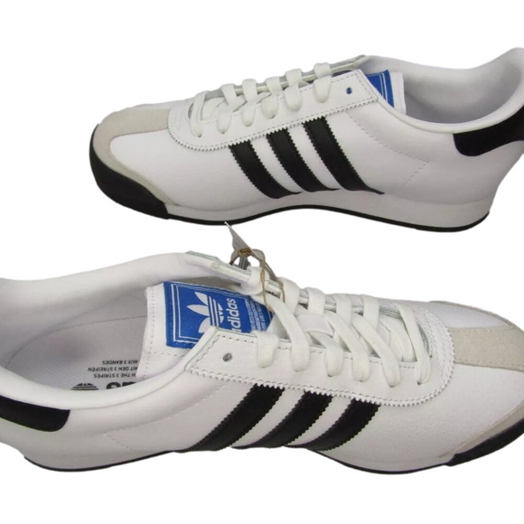 NEW ADIDAS Men Samoa Athletic Sneaker Running Tennis Shoe White Leather Size 8.5 - Picture 1 of 6